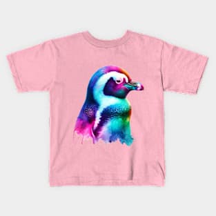 trippy penguin Kids T-Shirt